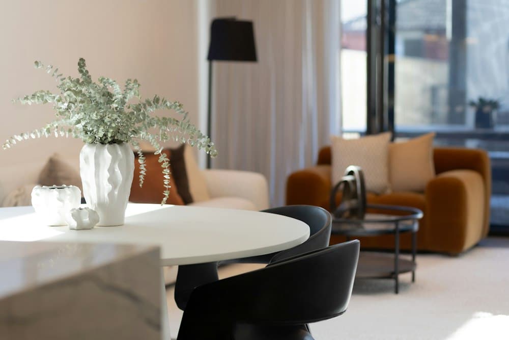 Warm-toned painted townhouse interior